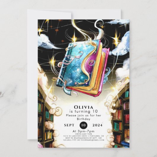 Waterverf Kinder pastel verhalenboek Verjaardag Kaart (Voorkant)