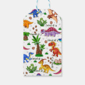 Waterverf Kinderen Birthday Dinosaur Hartelijk dan Cadeaulabel (Achterkant)