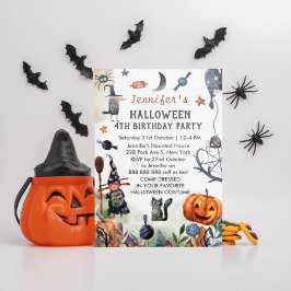 Waterverf kinderen Birthday Halloween Kaart