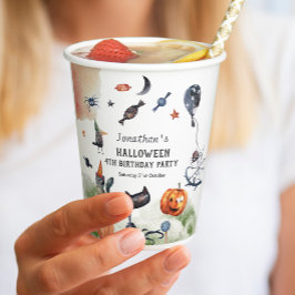 Waterverf kinderen Birthday Halloween Papieren Bekers