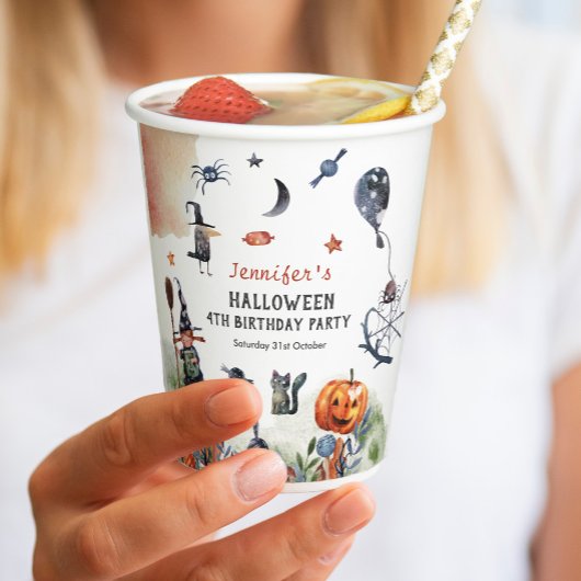 Waterverf kinderen Birthday Halloween Papieren Bekers