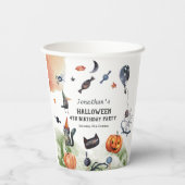 Waterverf kinderen Birthday Halloween Papieren Bekers (Achterkant)