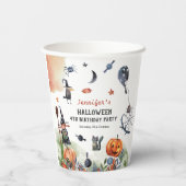 Waterverf kinderen Birthday Halloween Papieren Bekers (Achterkant)