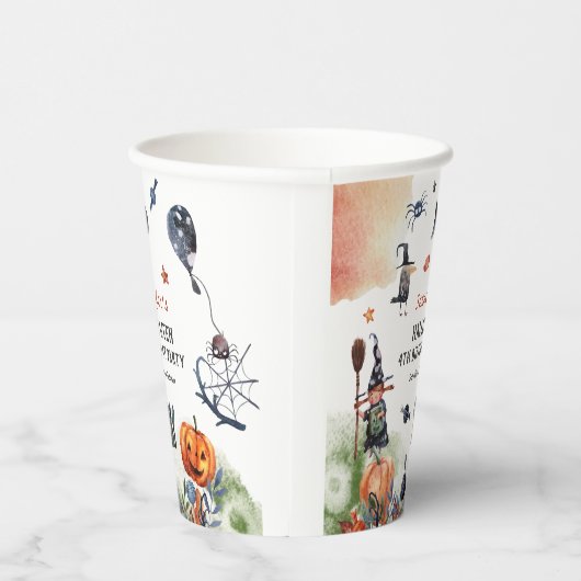 Waterverf kinderen Birthday Halloween Papieren Bekers (Rechts)