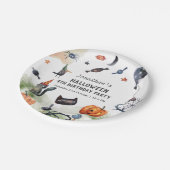 Waterverf kinderen Birthday Halloween Papieren Bordje (Gekanteld)