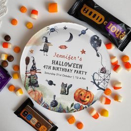 Waterverf kinderen Birthday Halloween Papieren Bordje