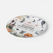 Waterverf kinderen Birthday Halloween Papieren Bordje (Gekanteld)