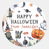 Waterverf kinderen Birthday Halloween Ronde Sticker (Voorkant)