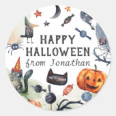 Waterverf kinderen Birthday Halloween Ronde Sticker (Voorkant)