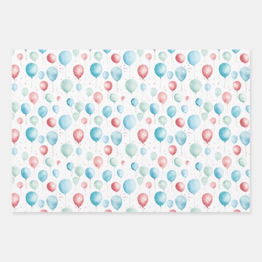 Waterverf kinderen jarig inpakpapier vel (Voorkant)