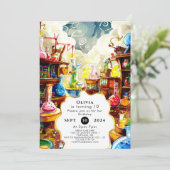 Waterverf Kinderen Magic Scientist Verjaardag Kaart (Staand voorkant)