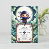 Waterverf Kinderen Ninja Verjaardag Kaart (Staand voorkant)