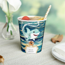 Waterverf Kinderen Plezier Haai Verjaardag