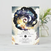 Waterverf Kinderen Ruimte Verjaardag Kaart (Staand voorkant)