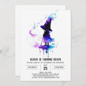 Waterverf Kinderen Toverij Verjaardag Kaart (Voorkant / Achterkant)