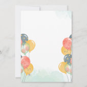 Waterverf kinderen verjaardagsuitnodiging kaart (Achterkant)