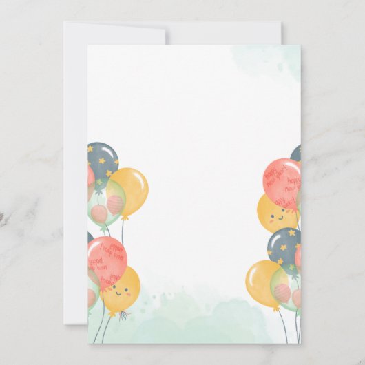 Waterverf kinderen verjaardagsuitnodiging kaart (Achterkant)