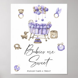 Waterverf kinderkamer - Baby's zijn zoet poster