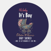  waterverf kinderwagen het is jongen baby shower 3