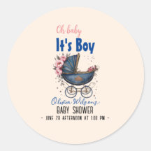  waterverf kinderwagen het is jongen baby shower
