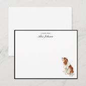 Waterverf King Charles Spaniel Flat Bedankkaart (Voorkant / Achterkant)