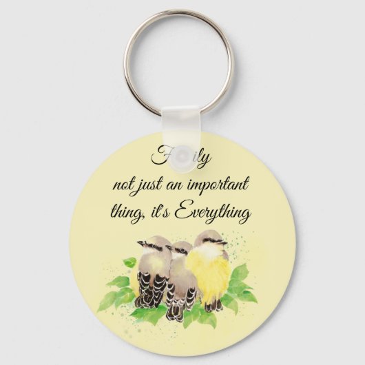 Waterverf Kingbird Inspirerend Family Quote Ar Sleutelhanger (Voorkant)