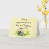 Waterverf Kingbird Inspirerend Family Quote Kaart (Gele Bloem)