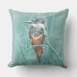 Waterverf Kingfisher Bird Wildlife Art Buitenkussen