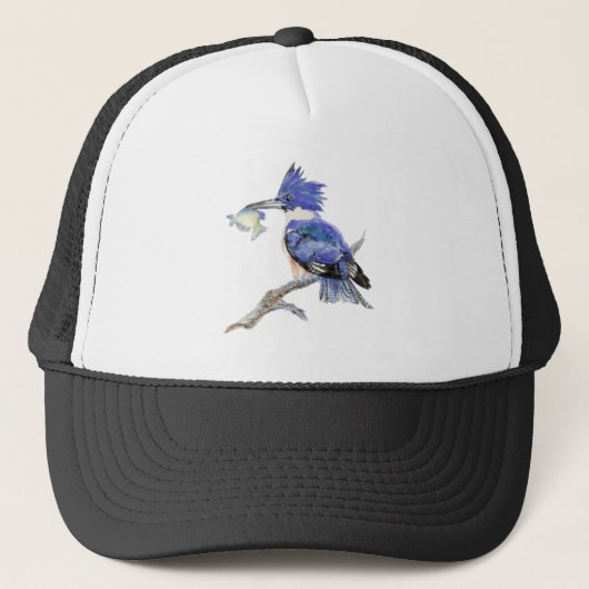 Waterverf Kingfisher Bird Wildlife Natuur Art Trucker Pet (Voorkant)