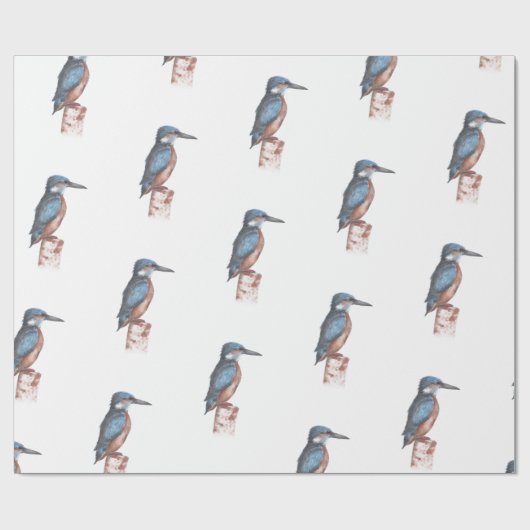 Waterverf Kingfisher Cadeaupapier (Vlak)