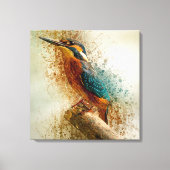 Waterverf Kingfisher Canvas Afdruk (Voorkant)