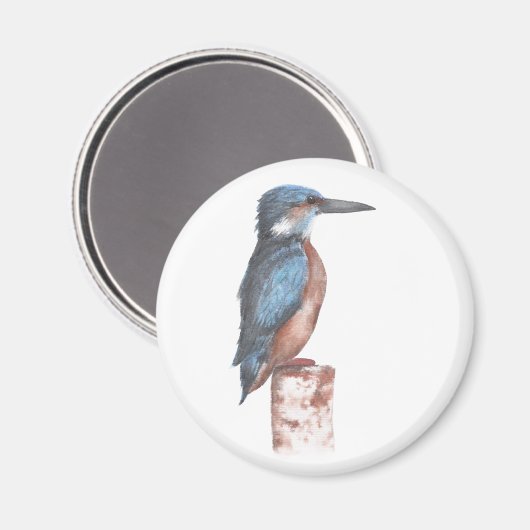 Waterverf Kingfisher Magneet (Voorkant / Achterkant)