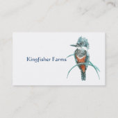 Waterverf Kingfisher Organic Boerderij Business Lo Visitekaartje (Achterkant)