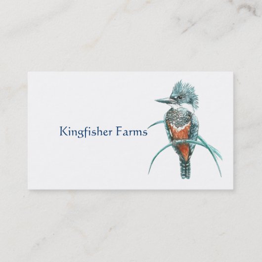 Waterverf Kingfisher Organic Boerderij Business Lo Visitekaartje (Achterkant)