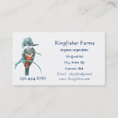 Waterverf Kingfisher Organic Boerderij Business Lo Visitekaartje (Voorkant)