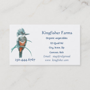 Waterverf Kingfisher Organic Boerderij Business Lo Visitekaartje