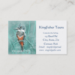 Waterverf Kingfisher Vist Tours Business Logo Visitekaartje