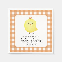 Waterverf Kip Baby Shower Servet