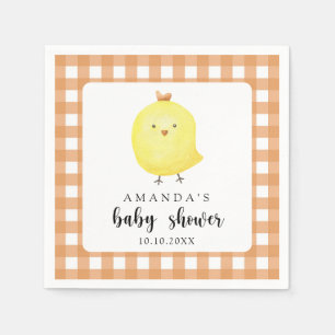 Waterverf Kip Baby Shower Servet