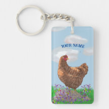 Waterverf Kip en Wildbloemen