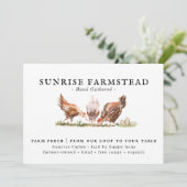 Waterverf kippen | Boerderij Verse Eieren Kaart (Staand voorkant)