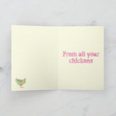 Waterverf kippen Butterflies Feestdagen Kaart (Binnen)