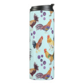 Waterverf kippen Eieren Barnyard Hens Paars Blue Thermosbeker (Gedraaid links)