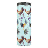 Waterverf kippen Eieren Barnyard Hens Paars Blue Thermosbeker (Achterkant)