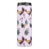 Waterverf kippen Eieren Barnyard Hens Paars Thermosbeker (Achterkant)