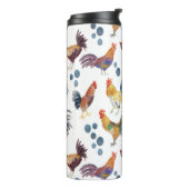 Waterverf kippen Eieren Barnyard Hens Thermosbeker (Gedraaid links)