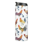 Waterverf kippen Eieren Barnyard Hens Thermosbeker (Geroteerd rechts)