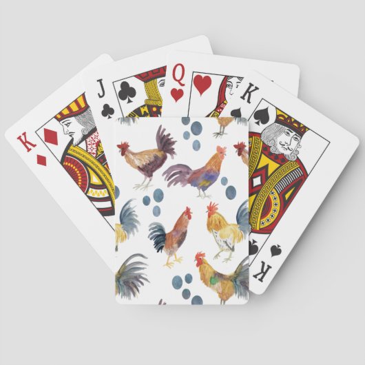 Waterverf Kippen en Eieren Kleurrijk Schilderen Pokerkaarten (Achterkant)