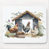 Waterverf Kippen in Coop Muismat (Voorkant)