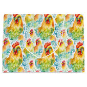 Waterverf kippen kleurrijke verjaardag groot cadeauzakje (Voorkant)